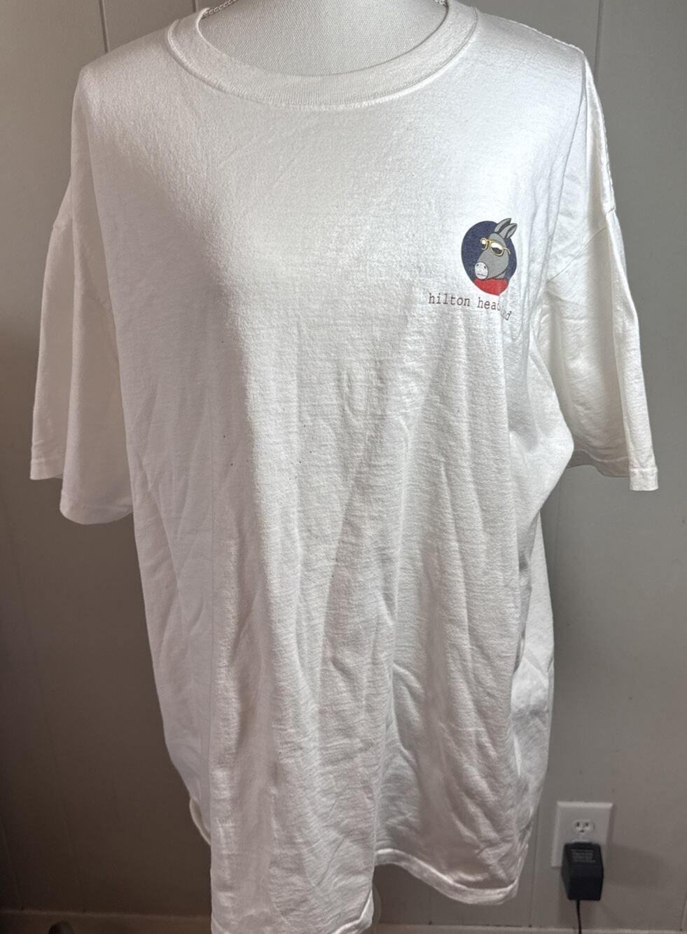 Vintage The Duck Company Hilton Head Island Donkey Graphic T-Shirt White XL EE